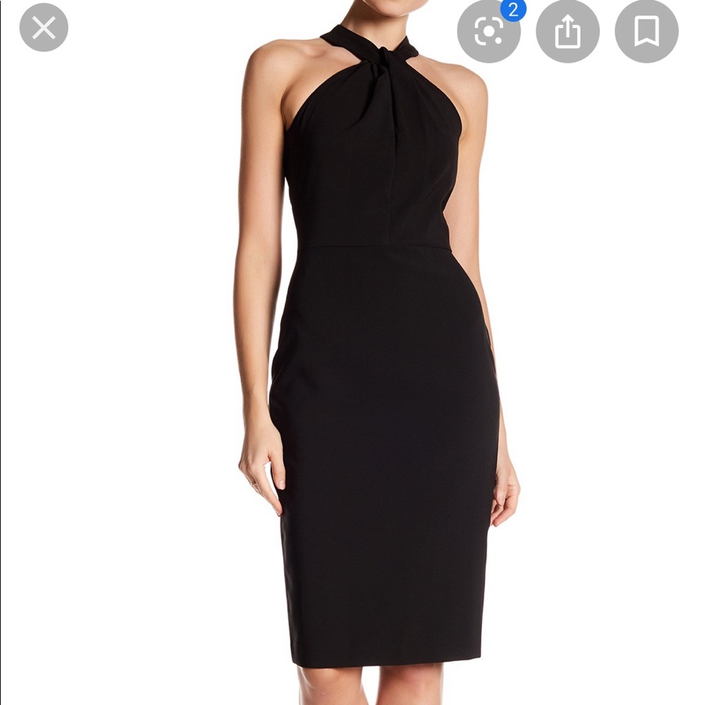 Black Just Taylor twist neck LBD